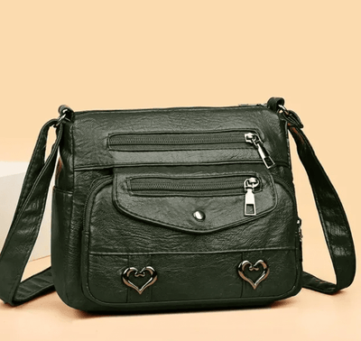 Lux - Trendy Heart Accent Crossbody Bag