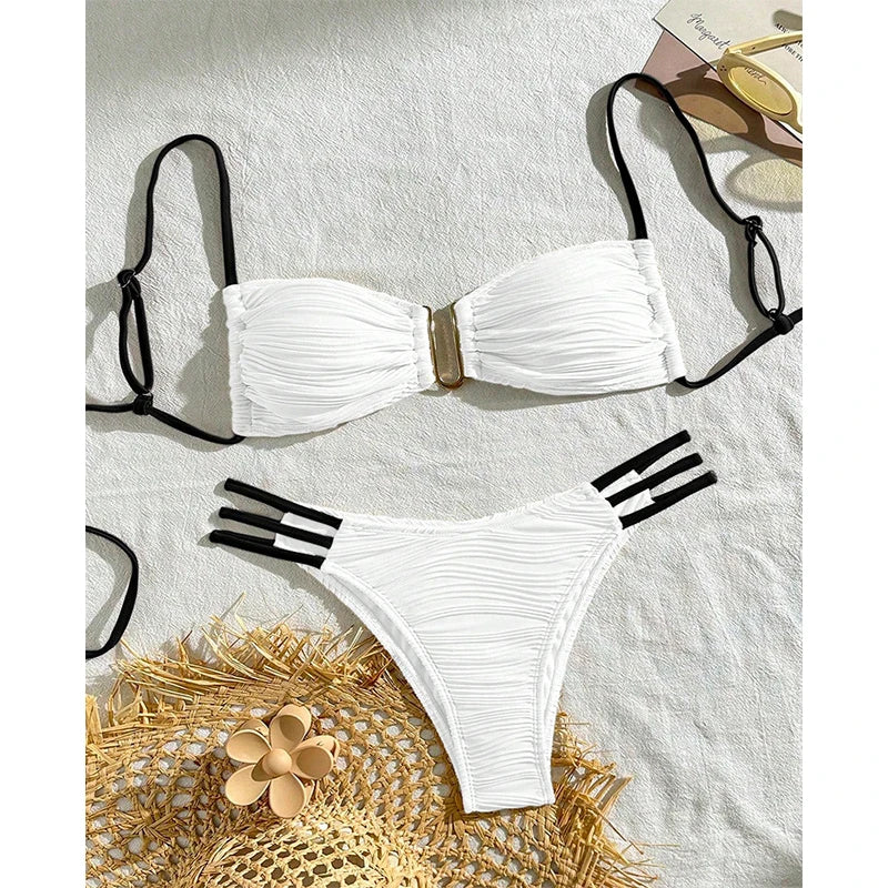 Tulum Ruched Bandeau Bikini Set