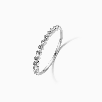 Diamond Bubble Ring | White Gold 14k