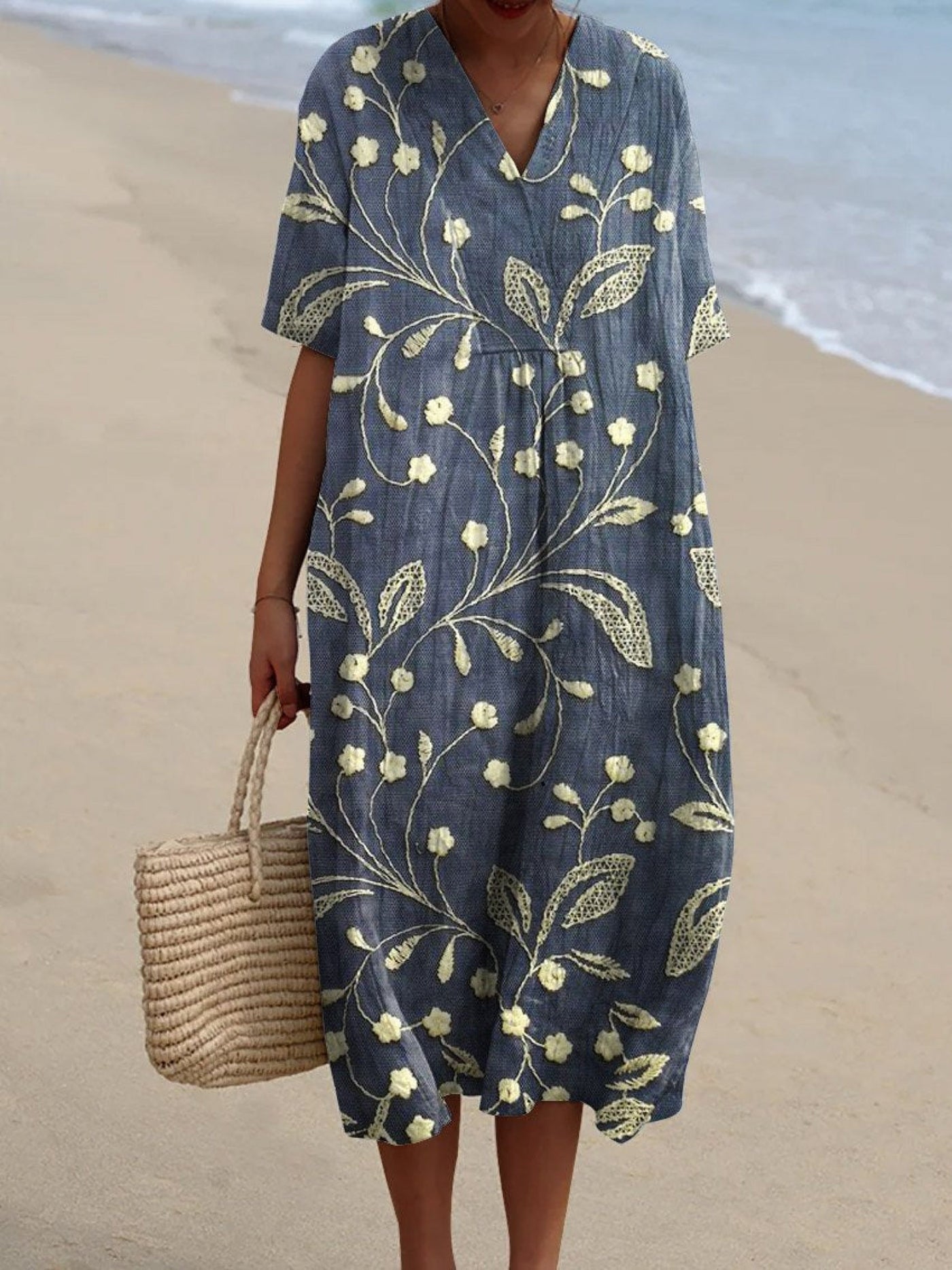 Edith | Midnight Leaf Dress