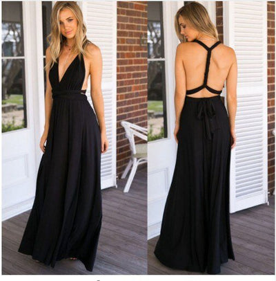 Henley - Vibrant Strapped V-Neck Long Gown